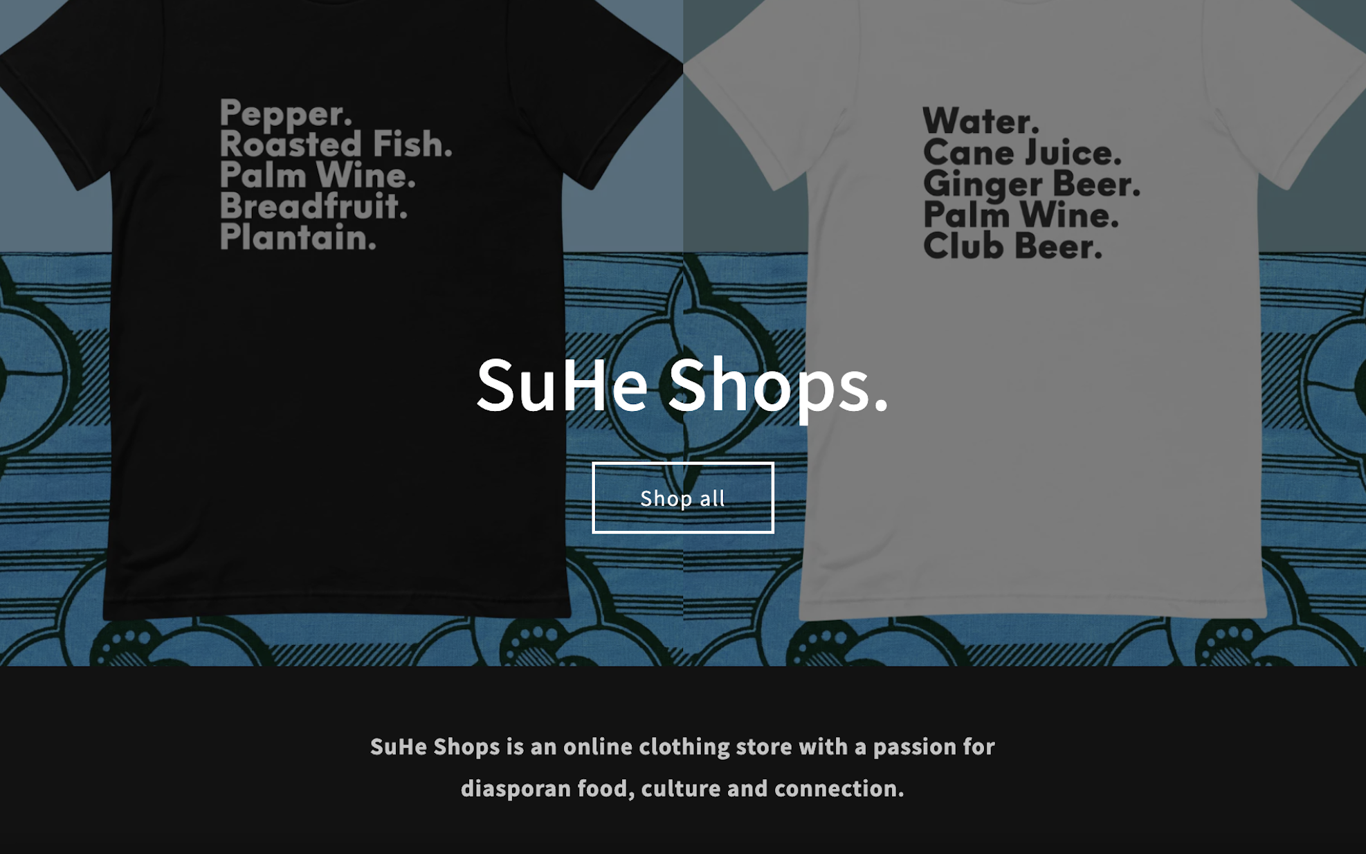 SuHe Shops website homepage thumbnail.